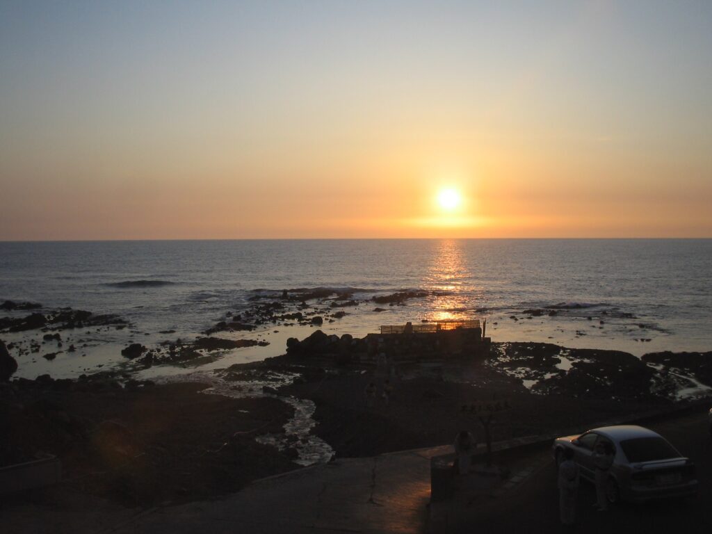 黄金崎不老不死温泉　夕日