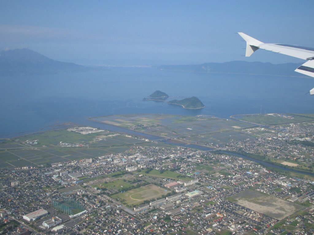 鹿児島空港着陸前